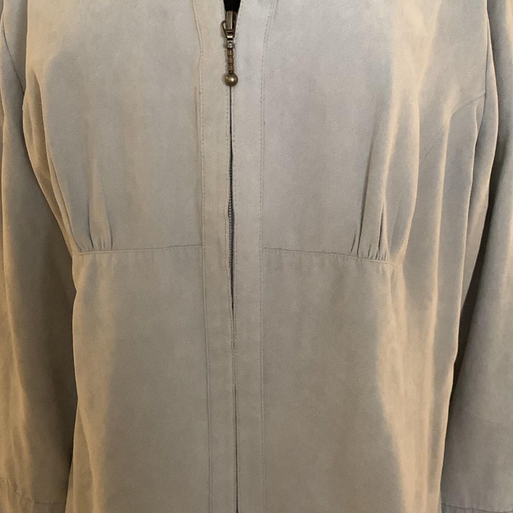 Lite Gray Cato Faux Suede Top - Picture 3 of 7